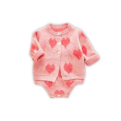 Conjunto de bebé Corazones pink